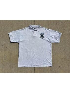 Vintage 90's Cotton Deluxe Gray Polo Shirt XL Short Sleeve